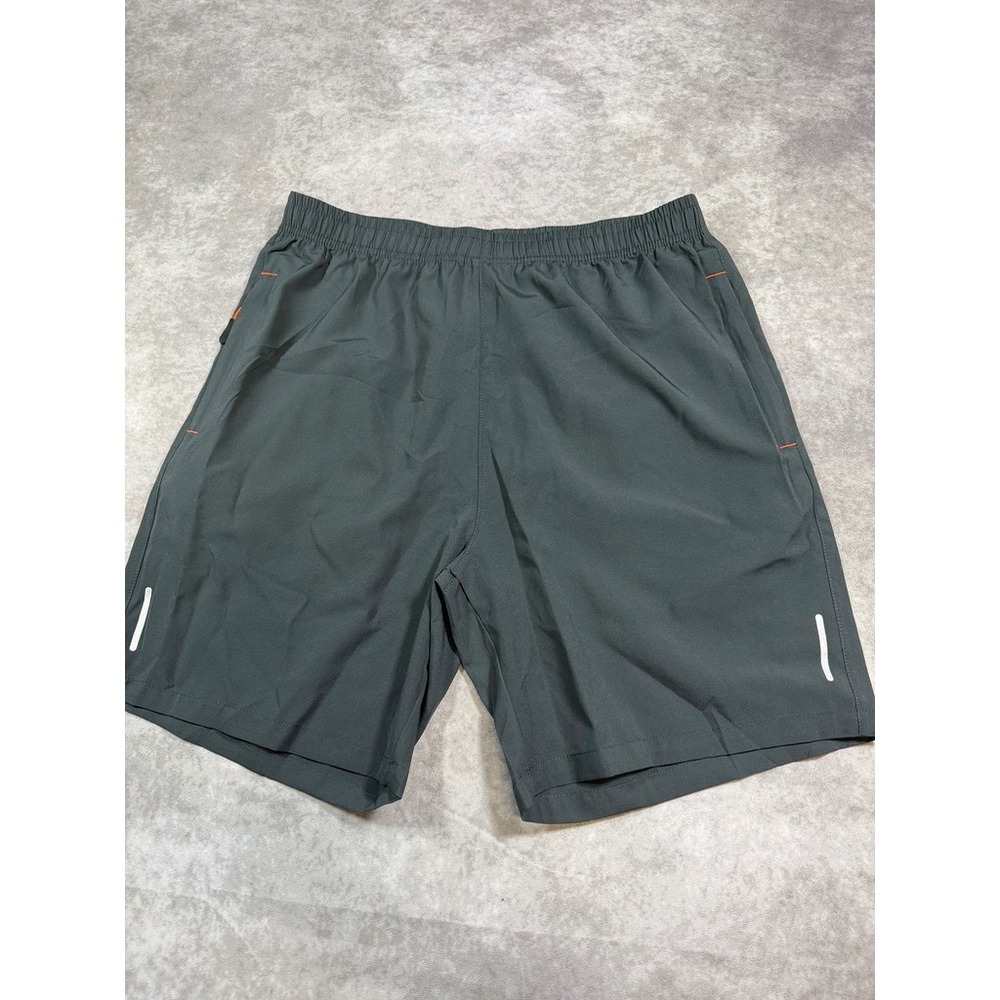 Unbranded Mens Athletic Shorts Medium Gray Elastic Waist Running Gym Workout